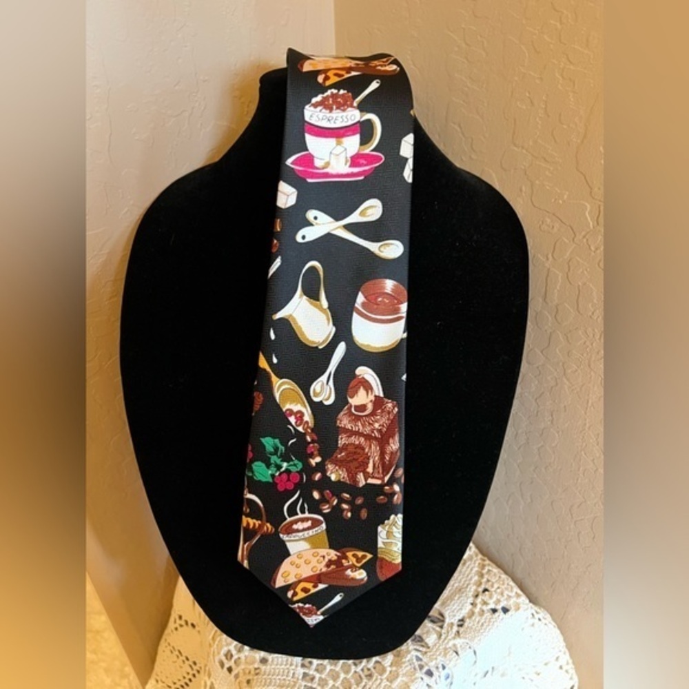 A. Rogers Handmade Novelty Tie Coffee Lovers Silk House Espresso Coffee Necktie
